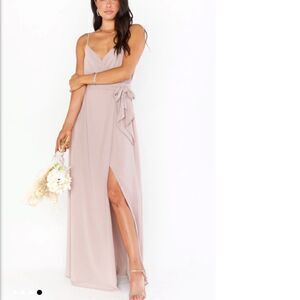 Show mr Your Mumu Liz Maxi Dress Soft Beige chiffon Size Extra Large NWT